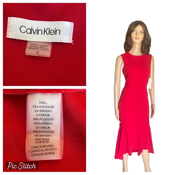 Calvin Klein Dresses & Skirts - New Calvin Klein sleeveless mermaid red dress size 4